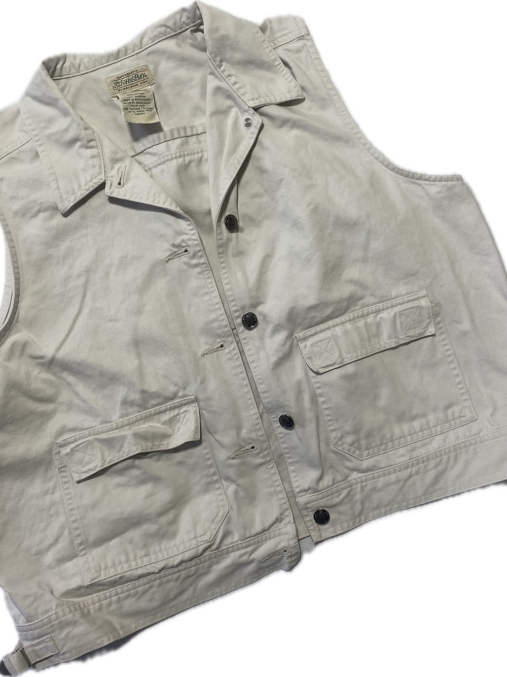 St. John's Bay White Cotton Utility Car  go o Vest